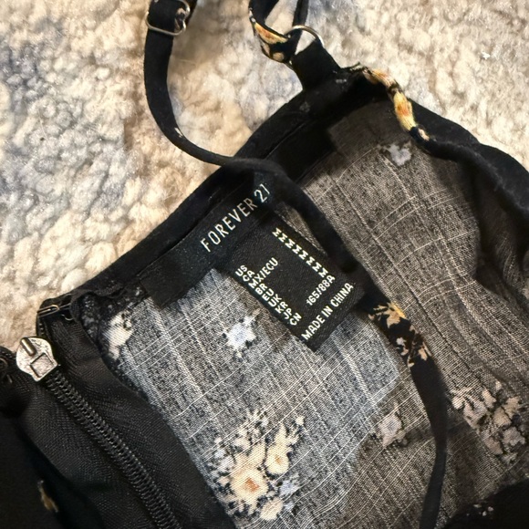 Forever 21 Black Floral Midi Dress - Picture 3 of 7